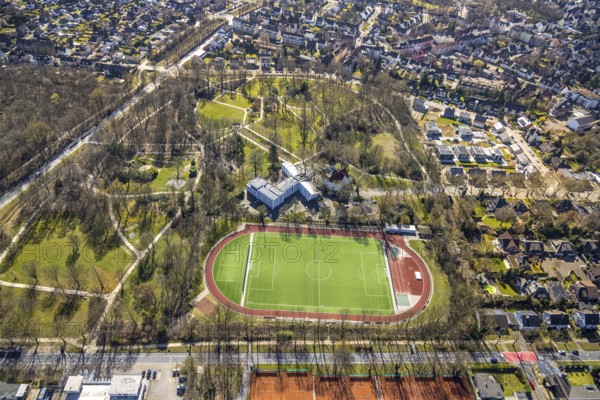 Aerial photo, SEG Herne construction site with new building Schäferstraße Am Stadtgarten,