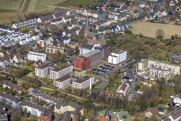 Aerial view, LAGO Die Therme, swimming pool outdoor pool and wellness centre, Börnig, Herne, Ruhr