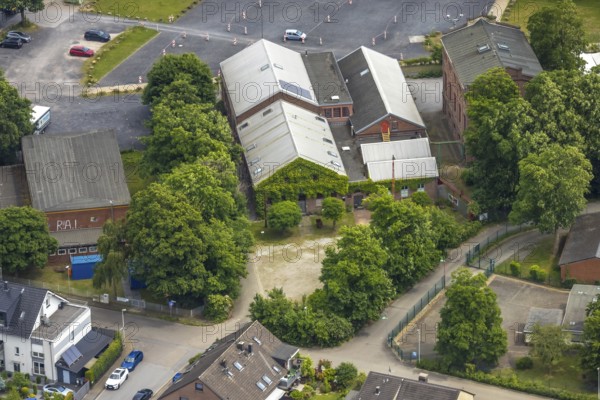 Aerial view, area former colliery Unser Fritz, artist colliery Unser Fritz 2/3, shaft 3, Unser