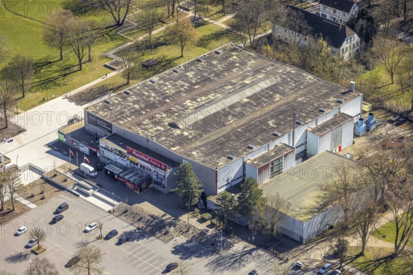 Aerial view, Hannibal Arena in Revierpark Gysenberg, ice rink, Börnig, Herne, Ruhr area, North