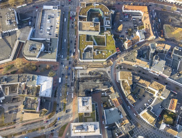 Aerial view, construction site Westentor am City-Center, federal road 63 Westring, centre, Hamm,