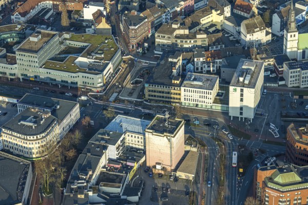 Aerial view, construction site Westentor at the City Centre, elevated bunker Neue Bahnhhofstraße,