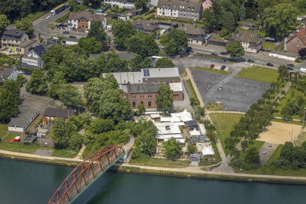 Aerial view, Steinmeister's beer garden - Oskar am Kanal im Kulturpark Unser Fritz, area former