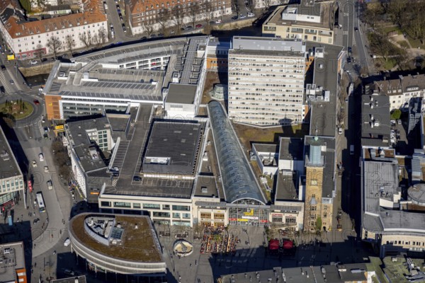 Aerial view, city centre with Rathaus Galerie and Volme Galerie, pedestrian zone Rathauspassage,