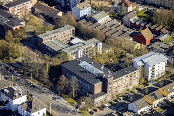 Aerial view, Ernst-Eversbusch-Schule Hauptschule und Realschule Haspe, Haspe, Hagen, Ruhr area,