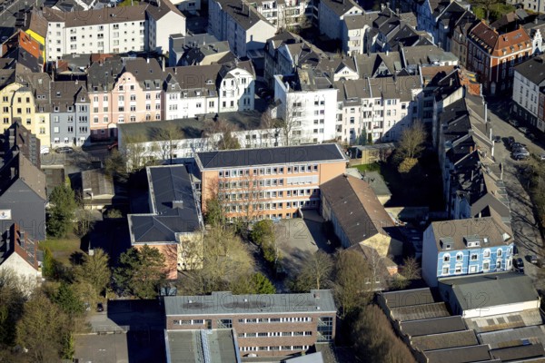 Aerial view, Ernst-Eversbusch-Schule Hauptschule und Realschule Haspe, Haspe, Hagen, Ruhr area,