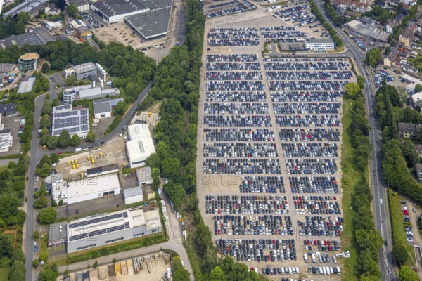 Aerial view, commercial area Beuler Höhe and commercial area Nierenhofer Straße, former O&K site