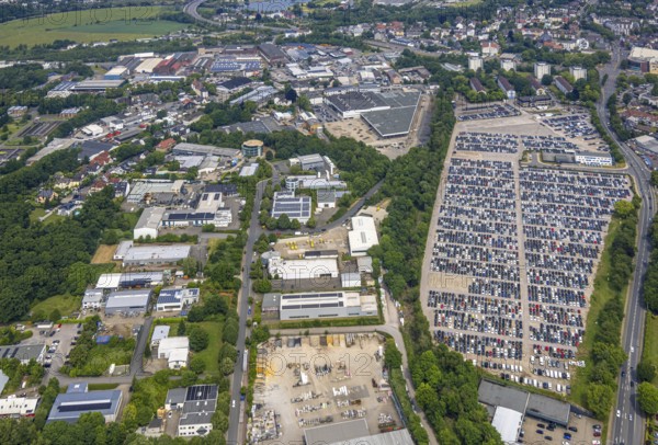 Aerial view, commercial area Beuler Höhe and commercial area Nierenhofer Straße, former O&K site