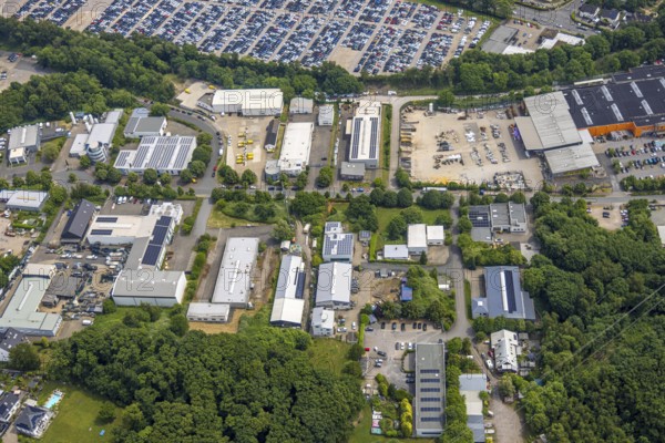 Aerial view, commercial area Beuler Höhe and commercial area Nierenhofer Straße, former O&K site