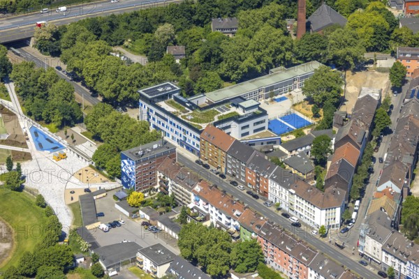 Aerial view, GGS Grundschule Kurt-Schumacher-Straße, Schalke-Nord, Gelsenkirchen, Ruhr area, North
