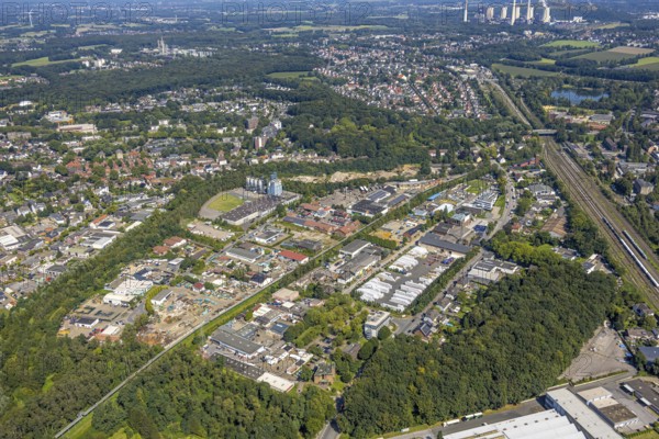 Aerial view, Möllerstraße industrial estate, Scholven power station in the background, Ellinghorst,