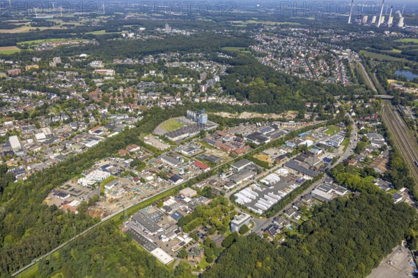 Aerial view, Möllerstraße industrial estate, Scholven power station in the background, Ellinghorst,