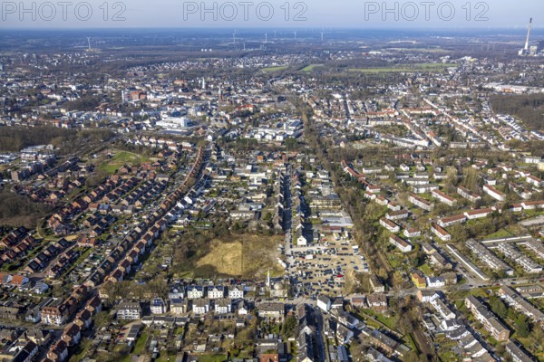 Aerial view, Mosque DITIB- Turkish Islamic Community of Gladbeck, Wielandstraße corner Bramsfeld,