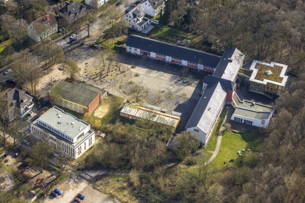 Aerial view, Roßheideschule special school with schoolyard, Brauck, Gladbeck, Ruhr area, North