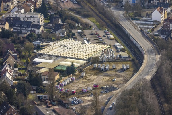 Aerial view, Schellewald garden centre on the Zweckeler Straße elevated road with bridge over