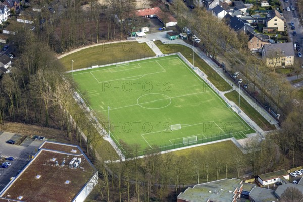 Aerial view, redesigned football stadium SV Zweckel 23 e.V., Dorstener Straße, Zweckel, Gladbeck,