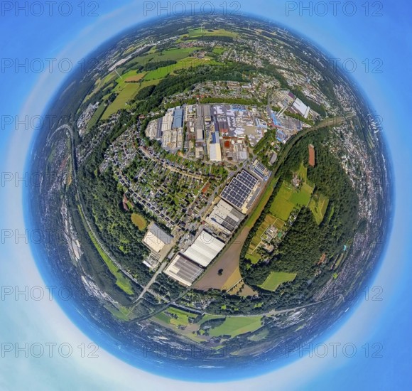 Aerial view, Rockwool industrial estate, Rockwool factory premises, Bottroper Straße and