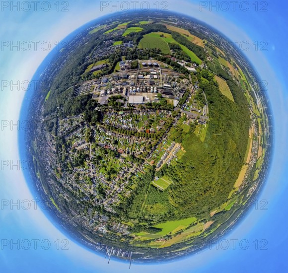 Aerial view, district Zweckel with Ineos Phenol GmbH chemical plant, Zweckeler Wald, residential