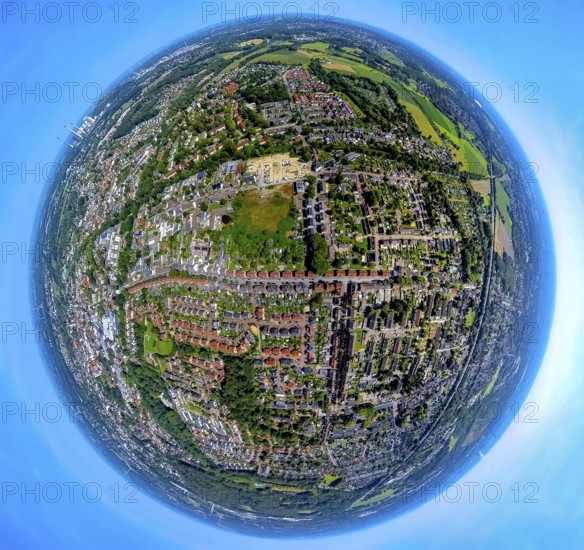 Aerial view, mosque DITIB- Turkish Islamic Community of Gladbeck, Wielandstraße corner Bramsfeld,