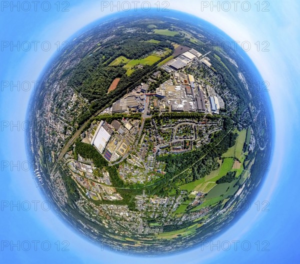 Aerial view, Rockwool industrial estate, Rockwool factory premises, Bottroper Straße and