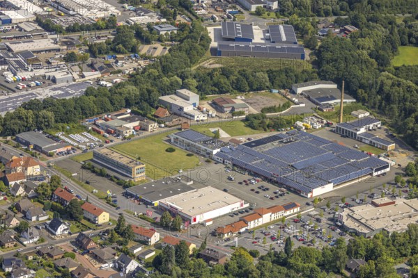 Aerial view, ex-OLG building, Römerstraße 18 in the Hövel industrial estate, Hammer Fachmarkt Hamm