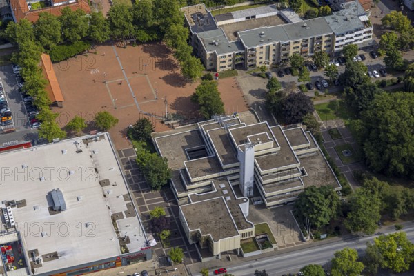 Aerial view, Rathaus-Center and Höveler Markt, Bürgeramt Terrassenhaus, Bockum-Hövel, Hamm, Ruhr