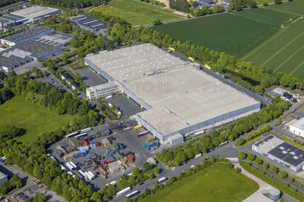 Aerial view, Netto warehouse in the Oberster Kamp industrial estate on the A2 motorway, Oberallener