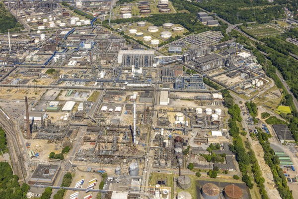 Aerial view, Ruhr Oil Refinery Scholven, Scholven, Gelsenkirchen, Ruhr Area, North