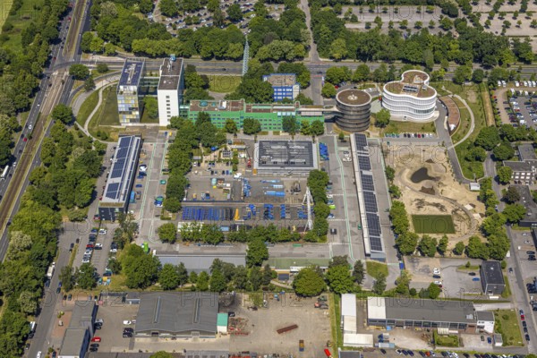 Aerial photo, Gelsenwasser AG Campus, water supply company, Erle, Gelsenkirchen, Ruhr area, North