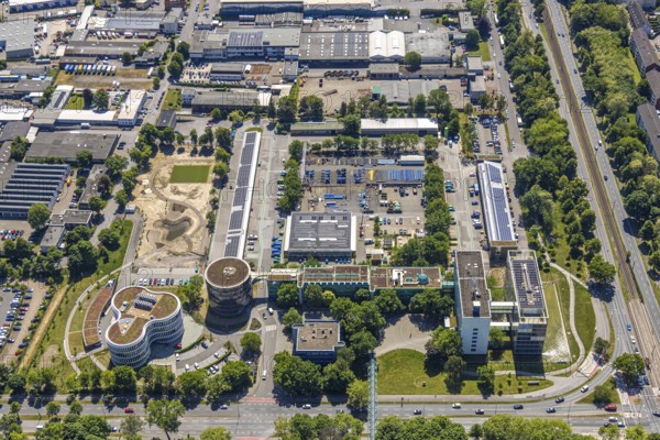 Aerial photo, Gelsenwasser AG Campus, water supply company, Erle, Gelsenkirchen, Ruhr area, North