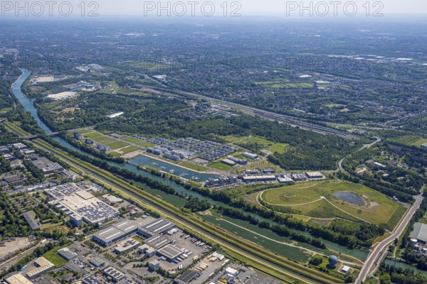 Aerial view, Graf Bismarck Johannes-Rau-Allee neighbourhood, residential complex and Stölting