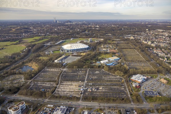 Aerial view, Bundesliga stadium Veltins-Arena of FC Schalke 04, also Arena AufSchalke football