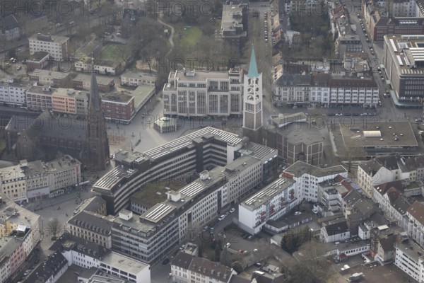 Aerial view, city centre view with Heinrich-König-Platz, Ebertstraße and Bahnhofstraße, St.