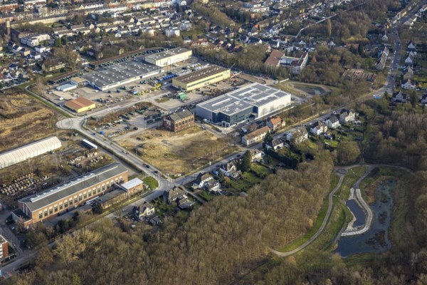Aerial view, industrial estate Bergmannsglückstraße, site of the former Bergmannsglück colliery on