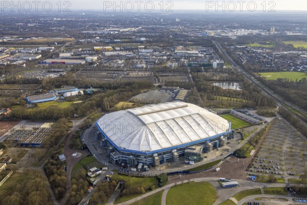 Aerial view, Bundesliga stadium Veltins-Arena of FC Schalke 04, also Arena AufSchalke football