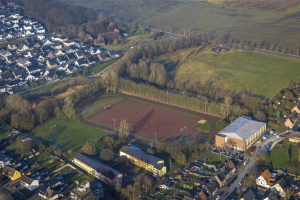 Aerial view, building area Südlich Horster Straße, Stefanhalle and old football pitch with