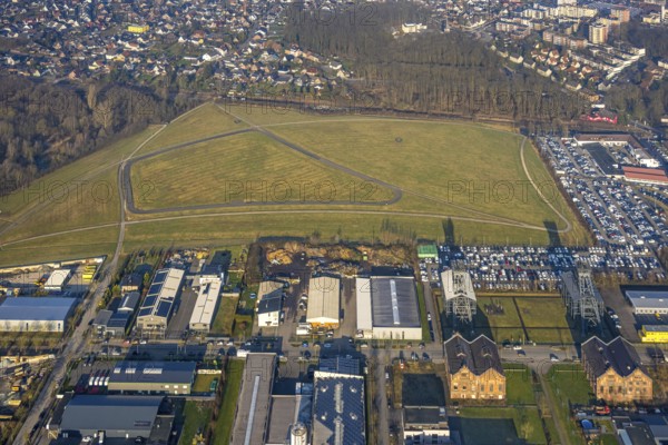 Aerial view, Radbod road bike and roller sports training track, part of the Lippe Park, former