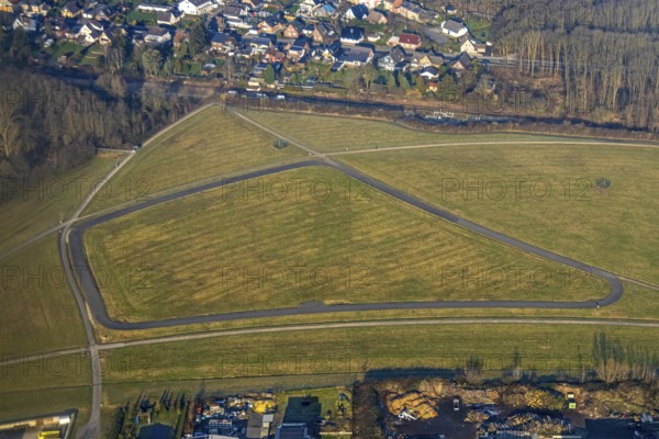 Aerial view, Radbod road bike and roller sports training track, part of the Lippe Park, former