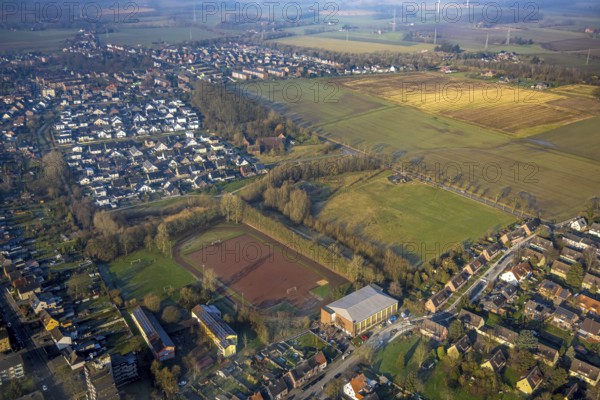 Aerial view, building area south and north of Horster Straße, Stefanhalle and old football pitch