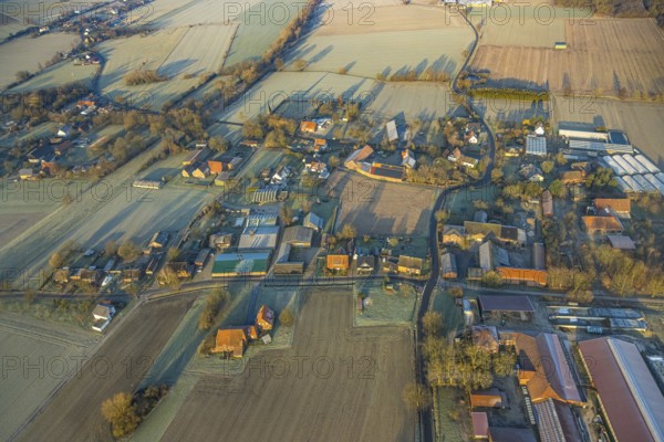 Aerial view, residential area, view of Süddinker district with St Joseph's Catholic Church and