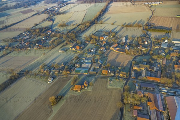 Aerial view, residential area, view of Süddinker district with St Joseph's Catholic Church and
