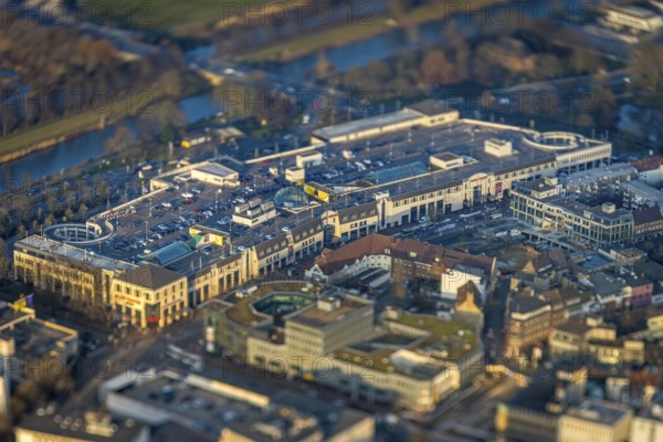 ATTENTION Photos with partial blurring caused by tilt technique on the lens side, aerial view,