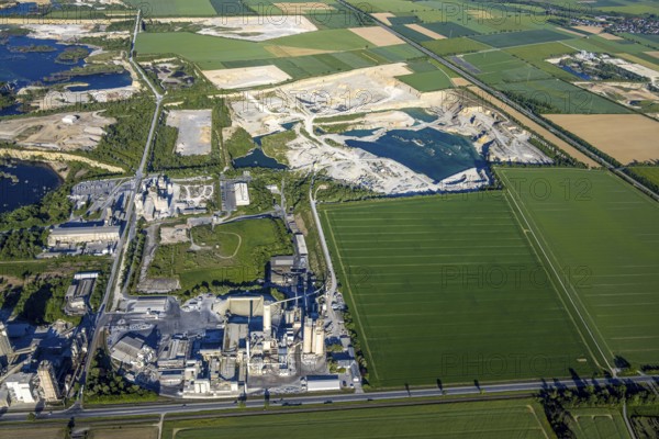 Aerial photo, Erwitte, Portland Cement, lime mining, North Rhine-Westphalia, Germany