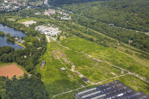 Aerial view, construction site of the former Wedau marshalling yard for the new Duisburg
