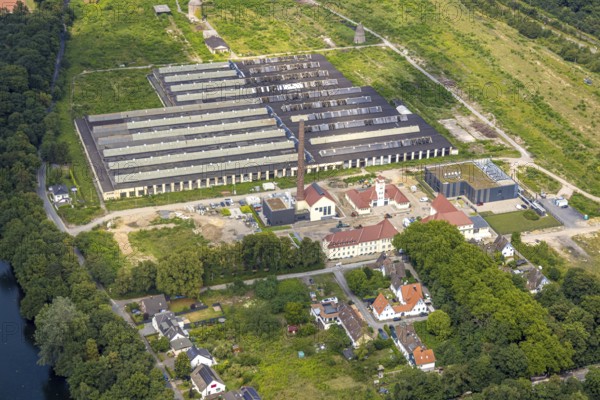 Aerial view, construction site of the former Wedau marshalling yard for the new Duisburg