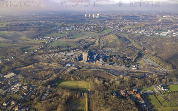 Aerial view, CreativRevier Hamm, hammerhead tower at the former Ost Heinrich Robert colliery,