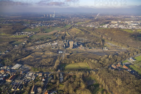 Aerial view, CreativRevier Hamm, hammerhead tower at the former Ost Heinrich Robert colliery,