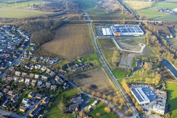 Aerial view, Lipperandstraße industrial estate, brownfield site and building site on the corner of