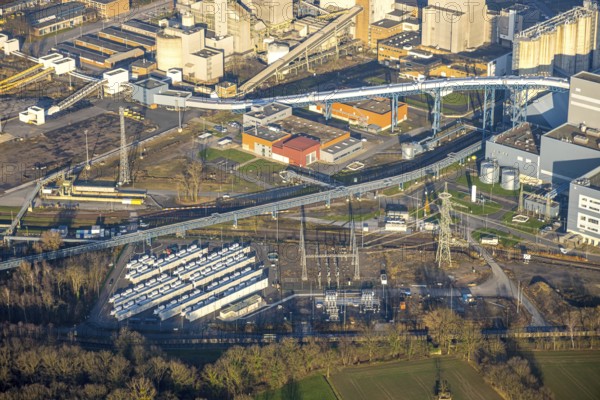 Aerial view, RWE Westfalen power station with battery storage site, Uentrop, Hamm, Ruhr area, North