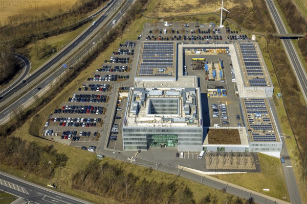 Aerial photo, T3E Logistik GmbH Logistikdienst and ENERVIE - Südwestfalen Energie und Wasser AG, on